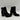 White Mountain LIVID Black Synthetic Round Toe Side Zip Block Heel Boots, Size 7 - Very Good - Ufashion