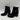 White Mountain LIVID Black Synthetic Round Toe Side Zip Block Heel Boots, Size 7 - Very Good - Ufashion