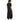 Mod-o-doc Slub Jersey 1/2 Sleeve Split-Neck Long Dress with Front Slit Black XS - Ufashion