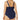 Anne Cole Plus Size Square Neck Shirred Bandeau One-Piece Navy 22W - Ufashion
