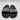 Valentino By Mario Black/Silver Leather Pool Slide Sandals Women’s Size 4/37 - Very Good - Ufashion