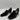 JOURNEE COLLECTION Womens Black Leather & Suede Block Heel Loafers Bow Size 8.5 - Very Good - Ufashion