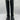 JG Black Synthetic Knee Boots Studded Red Back Zipper Size XWC 8 - Very Good - Ufashion
