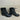 Michael Kors Black Leather/Faux Fur Lined Round Toe Lace/Zip Up Combat Boots, 6M - Ufashion