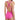 Athena Women's Twist Front One Piece Swimsuit Tummy Control, Samba Pink, Size 12 - Ufashion