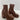 Clergerie Brown Leather Round Toe Side Zip Block Heel Platform Boots Women’s 37 - Ufashion