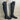 Stuart Weitzman “ALLSERVE” Charcoal Suede Round Toe Side Zip Knee High Boots, 6B - Ufashion