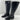 Aquatalia Black Leather/Elastic Round Toe Side Zip Knee High Boots Women’s 8 M - Ufashion