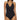 NWT Kenneth Cole Reaction Womens Ruffle-licious One-Piece Black Size S - Ufashion