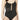 NWT Jets Swimwear Australia Black Parallels Tank One-Piece Swimsuit Women Size 4 - Ufashion