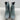 Liberty Black Studded Blue Leather Snip Toe Side Zip Western Booties Women’s 7 - Ufashion