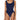 Bikini Lab Women's Lace Up Adjustable High Leg One Piece Swimsuit, Midnight, L - Ufashion