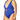 Bikini Lab Women's Keyhole Front One Piece Swimsuit, Ink Blue//Solids, L - Ufashion