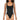 NWT Bikini Lab Womens Lace Up High Leg One Piece Swimsuit Black Size XL - Ufashion