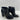 Saks Fifth Avenue JAMIE Black Leather Side Zip Block Heel Ankle Boots Size 7.5 M - Ufashion