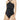 La Blanca Women Island Goddess Draped High Neck One Piece Swimsuit, Black, 8 - Ufashion