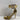 Alexandre Vauthier Gold Leather Studded Ankle Strap Back Zip High Heels 37.5 - Ufashion
