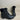 Michael Kors Black Leather/Faux Fur Lined Round Toe Lace/Zip Up Combat Boots, 6M - Ufashion