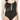 NWT JETS SWIMWEAR AUSTRALIA Black Parallels Plunge One-Piece Women’s Size 8 - Ufashion