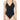 La Blanca Women Island Goddess Underwire Cross Back One Piece Swimsuit, Black, 6 - Ufashion