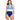 Lauren Ralph Lauren BLUE Color-Block Twist Back Halter One-Piece Swimsuit Size 8 - Ufashion