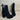 Etienne Aigner “MARELLE” Black Suede/Textile Round Toe Pull On Boots, Size 6.5M - Ufashion