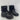 Aquatalia Black Leather/Faux Fur Lace Up Round Toe Ankle Boots Women’s Size 8 M - Very Good - Ufashion
