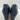 Journee Collection ARETHA Blue Faux Leather Open Toe Back Zip Wedge Heels 9.5 - Very Good - Ufashion