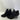 New Directions LAYLIA Black Fabric Back Zip Open Toe Wedge Ankle Boots Size 10 M - Ufashion