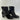 Sugar ELEMENT Black Faux Leather/Fabric Side Zip Block Heel Ankle Boots Size 10M - Ufashion