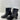 Sugar ELEMENT Black Faux Leather/Fabric Side Zip Block Heel Ankle Boots Size 10M - Ufashion