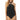 Michael Kors Iconic Solids Logo Ring Trim Halter Blouson One-Piece Black Size 6 - Ufashion