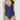 NWT Splendid Women's Blue Plunging V-Neckline One-Piece Beach Swimsuit Size XS - Ufashion