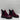 Karl Lagerfeld Women Patent Leather Chelsea Booties Plum Size 7M/37.5 - Very Good - Ufashion
