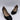 Chloe Women's Black Leather Scalloped Slip On Block Heel Lauren Pumps Size 35 - Very Good - Ufashion
