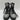 MONCLER Carol Silver Leather Round Toe Lace Up Block Heel Hiking Boots, W’s 35.5 - Very Good - Ufashion