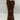 IMPO Gelsey Brown Textile Round Toe Side Zip Buckled Wedge Knee High Boots, 9M - Very Good - Ufashion