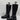 AQUATALIA Hillaria Black Leather/Fabric Round Toe Lugsole Side Zip Boot Size 9.5 - Very Good - Ufashion
