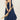 NWD MOLLY BRACKEN WOMEN'S RUFFLE TRIM CROSS BACK MAXI DRESS Dark Blue Size M - Like New - Ufashion