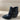 Kaari Blue EMELIA Black Faux Leather Pointy Toe Side Zip Block Heel Boots Size 6 - Very Good - Ufashion