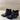 Kaari Blue EMELIA Black Faux Leather Pointy Toe Side Zip Block Heel Boots Size 6 - Very Good - Ufashion