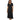 Mod-o-doc Slub Jersey 1/2 Sleeve Split-Neck Long Dress with Front Slit Black XS - Ufashion