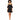 JOA Women's V Neck Cold Shoulder Button Up Fit and Flare Dress, Black, S - Ufashion