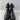 Sugar FAVORITE Black Faux Leather Rhinestone Strap Block Heel Ankle Boots Sz 9 M - Very Good - Ufashion