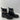 Sugar FAVORITE Black Faux Leather Rhinestone Strap Block Heel Ankle Boots Sz 9 M - Very Good - Ufashion