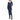 French Connection Womens Tea Length Square Neckline Bodycon Dress Navy M - Ufashion