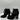 Renvy Black Fabric Lace Up/Zip Round Toe Block Heel Ankle Boots Womens Size 8/38 - Very Good - Ufashion