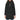 DKNY Wool Coat with PU Bib Black SM (4-6) - Ufashion