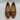 Trotters HOPE Brown Leather Almond Toe Tasseled Slip On Dress Flats, Size 10.5W - Very Good - Ufashion