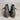 Report OSGOOD Faux Leather Pointed Toe Side Zip Up Block Heel Boots Grey Size 7 - Very Good - Ufashion